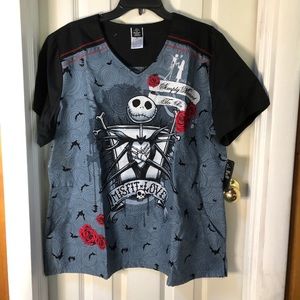 NWT Nightmare Before Christmas scrub Top XL